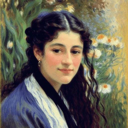 Foto de perfil artistica al estilo de Monet para mujer